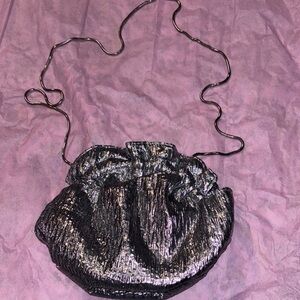 Metallic Black Evening Clutch